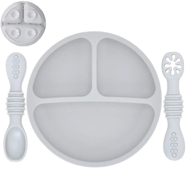 Silicone Baby Dinnerware 3 Piece Set – Suction, Safe, Non-Toxic, Easy to Clean