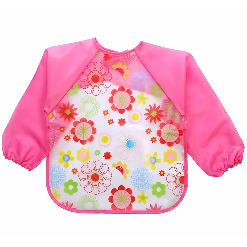 Full Sleeve Waterproof Cartoon Baby Bib – Cute, Easy-Clean, and Comfortable