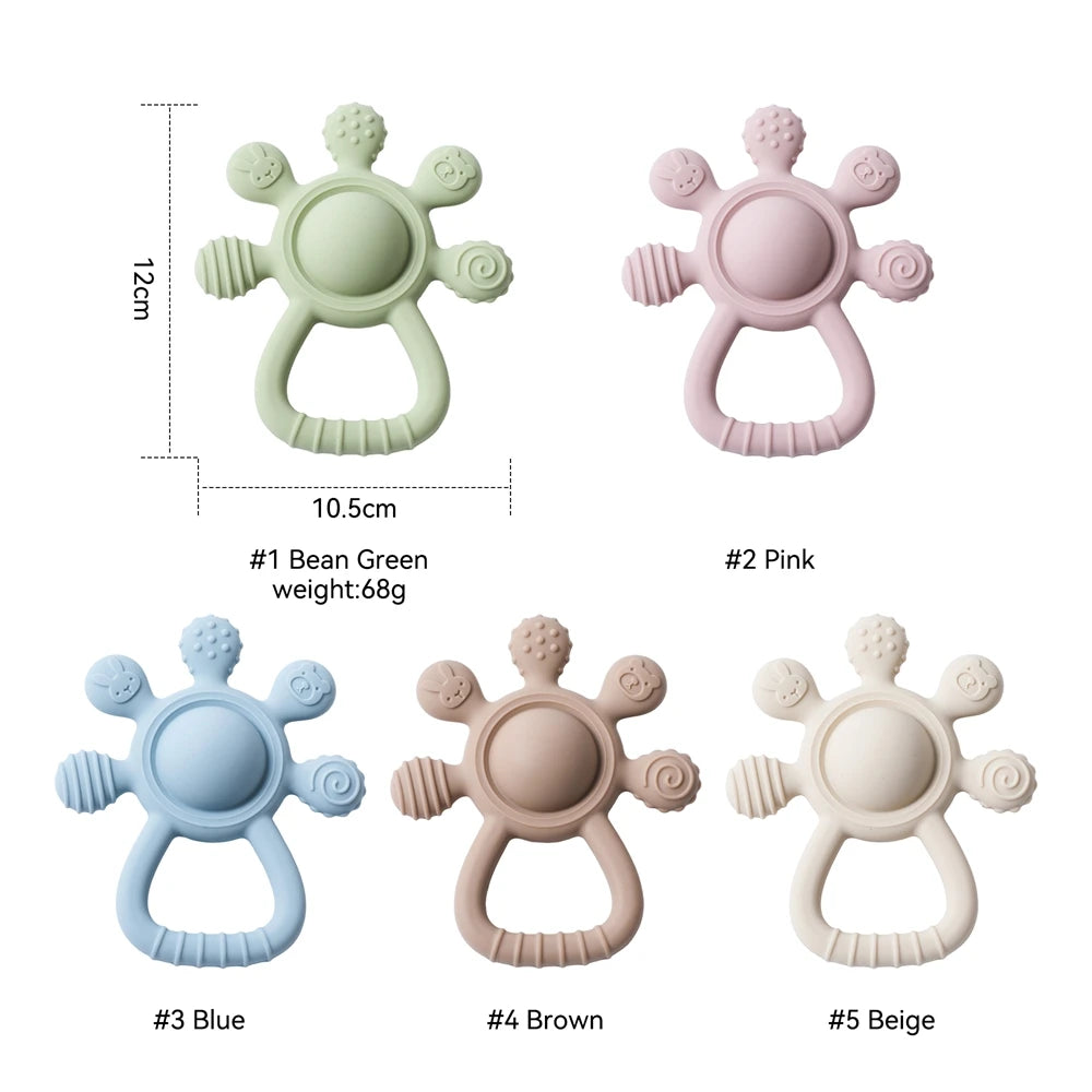 Silicone Teether Rattle & Sensory Toy