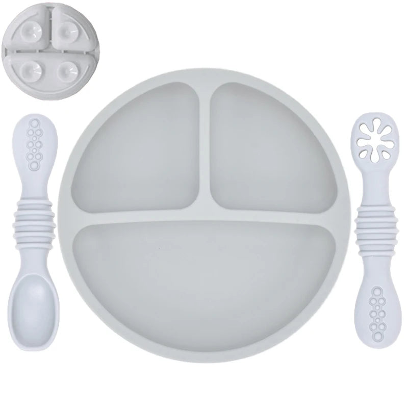 Silicone Baby Dinnerware 3 Piece Set – Suction, Safe, Non-Toxic, Easy to Clean