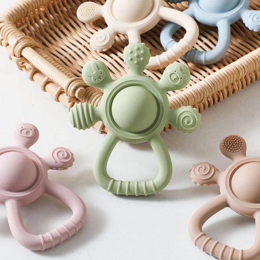 Silicone Teether Rattle & Sensory Toy
