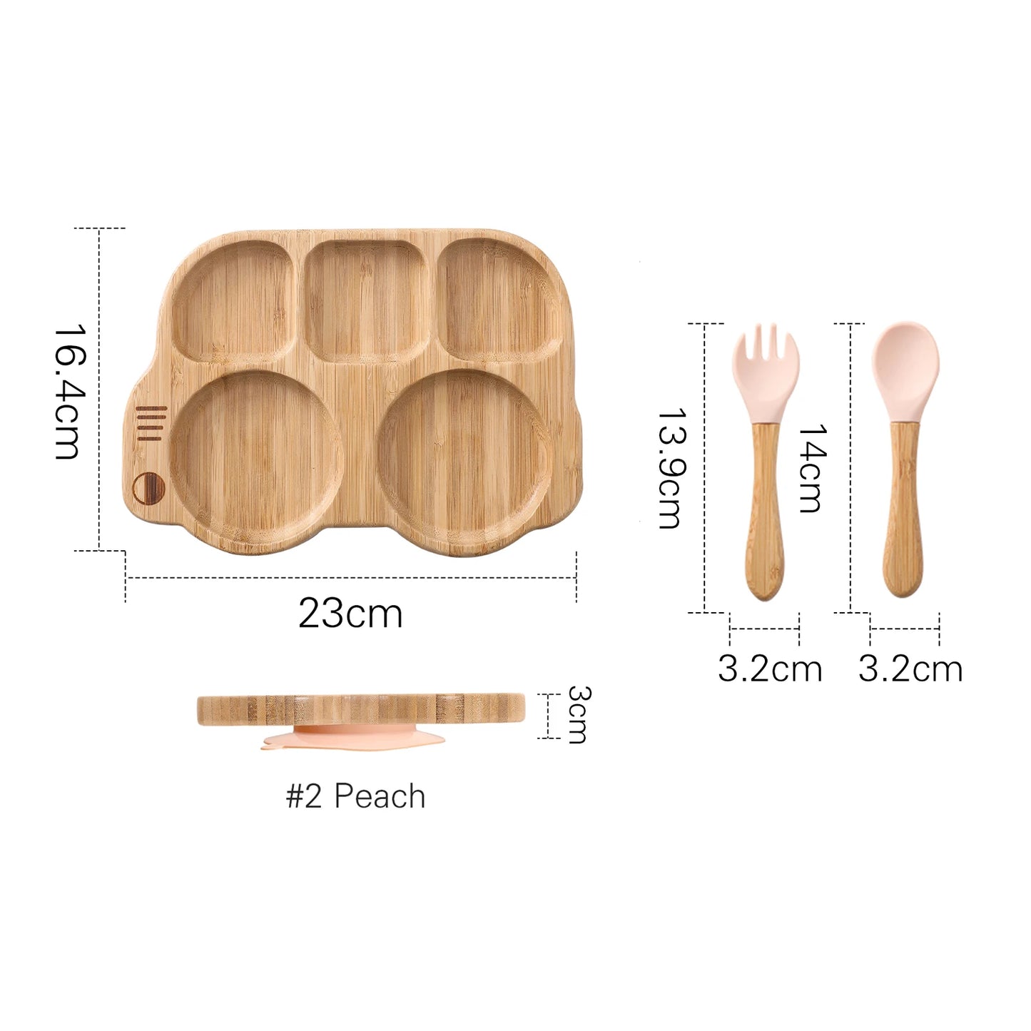 Baby Bamboo & Silicone Dinnerware Set