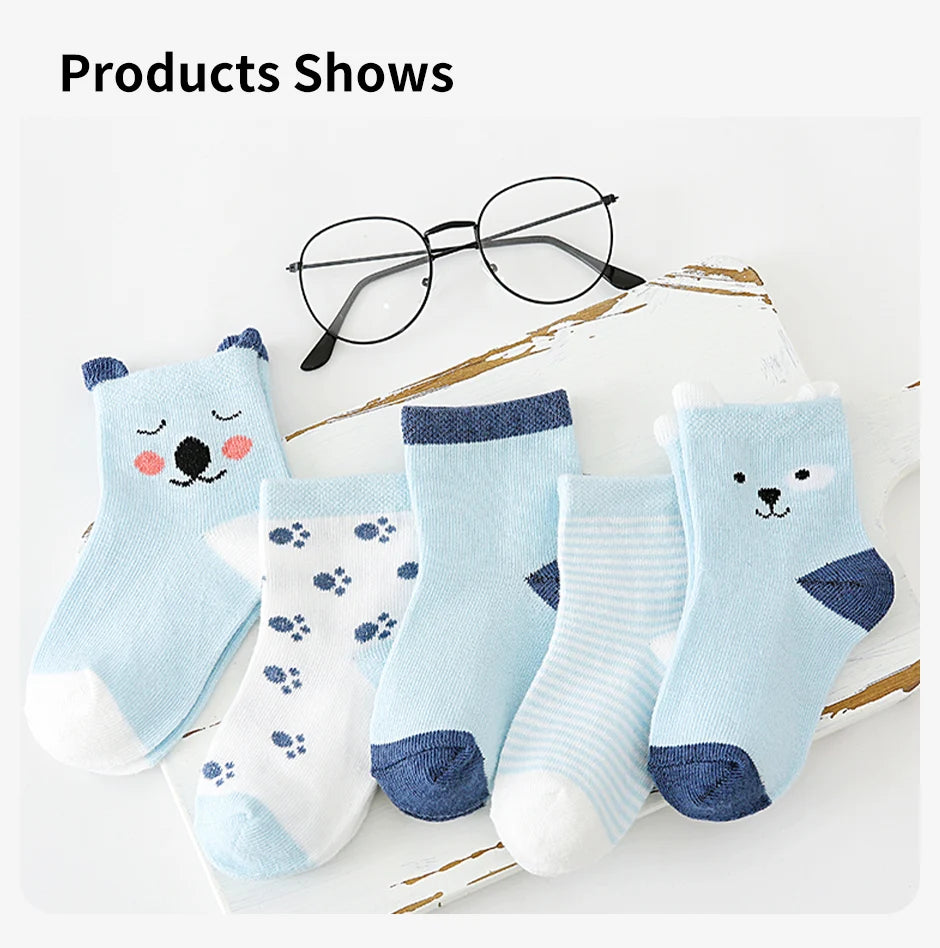 5 Pairs Ankle Toddler Socks Cotton Kids Socks – Soft & Durable
