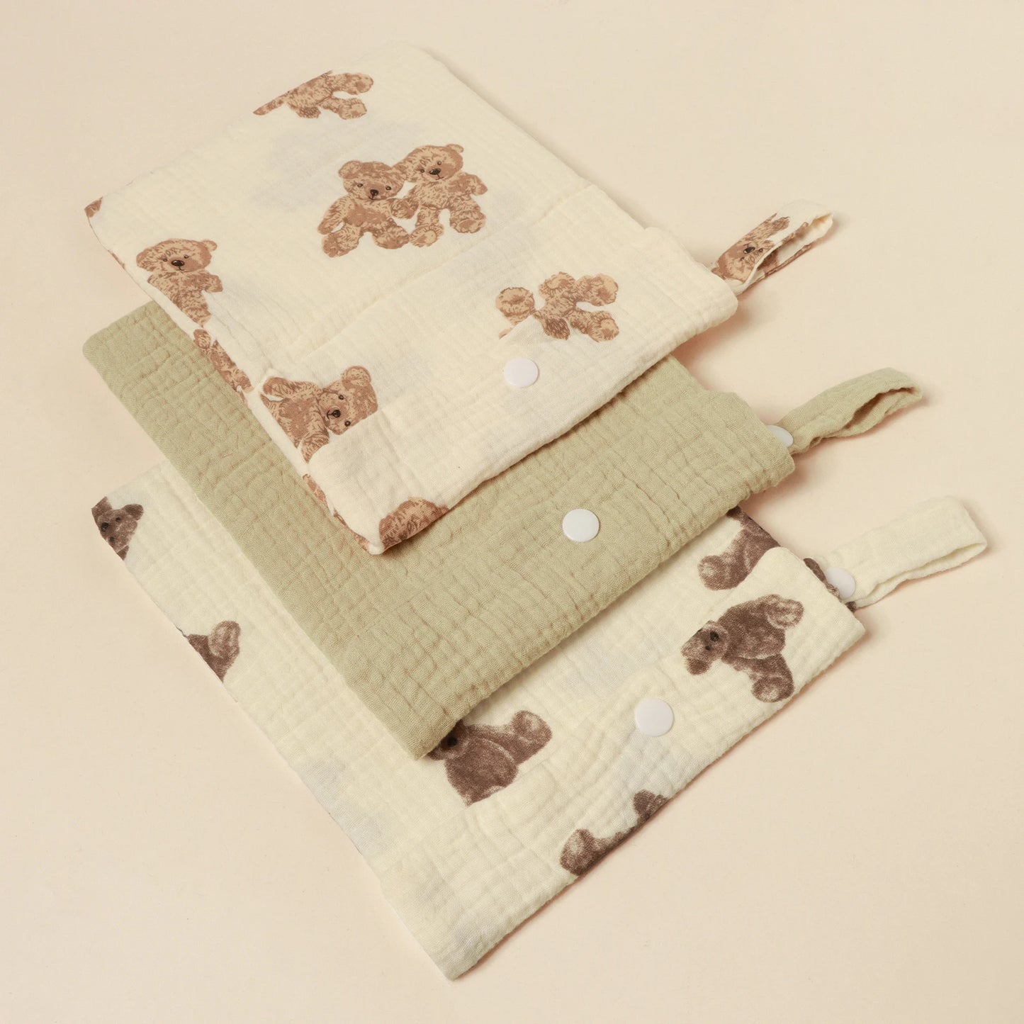 100% Cotton Foldable Single Pocket Diaper Storage Bag