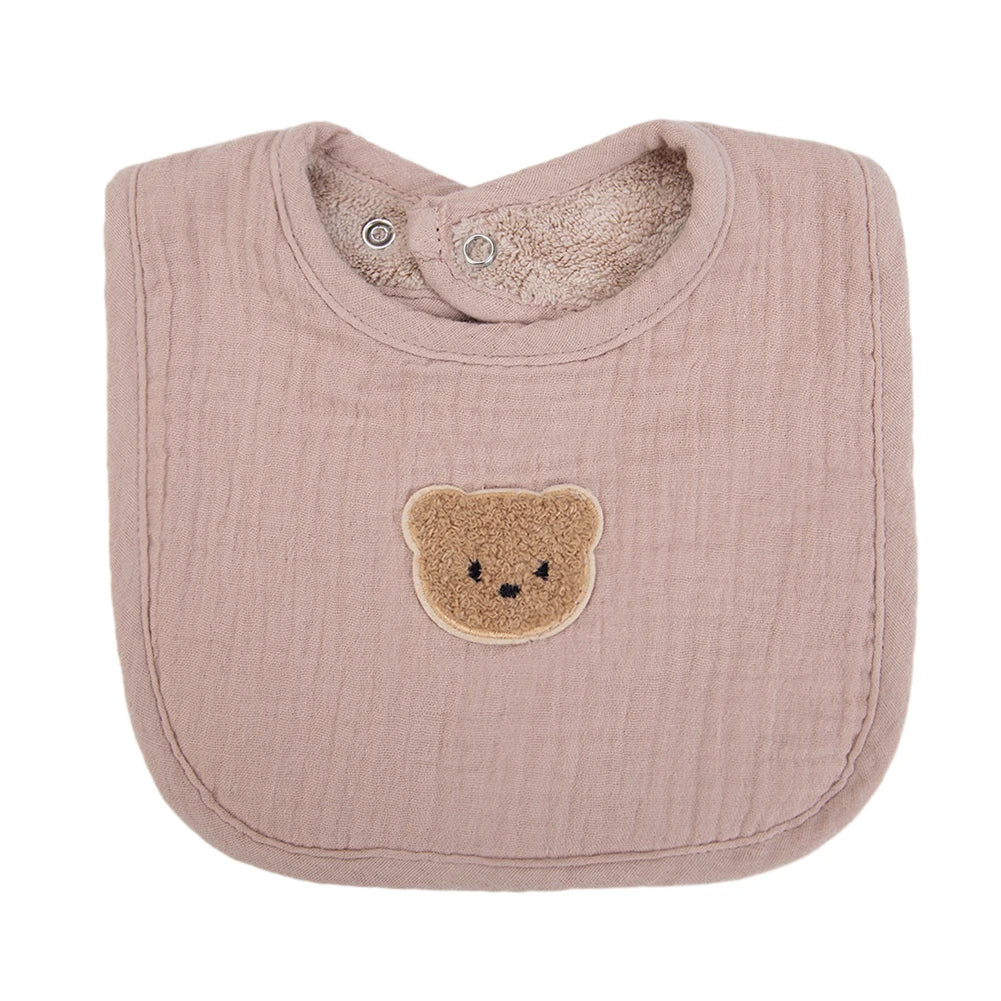 Muslin Cotton U-Absorbent Linen Baby Bib – Adorable Animal Print