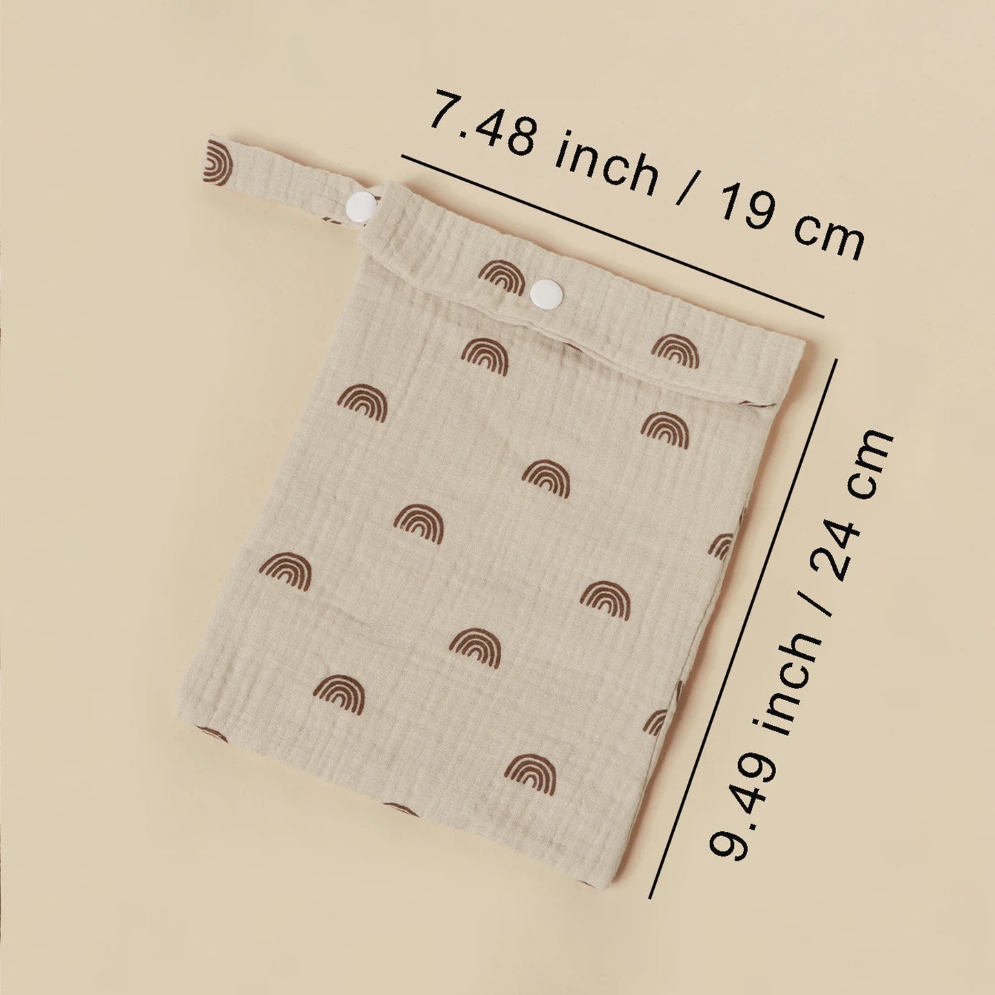 100% Cotton Foldable Single Pocket Diaper Storage Bag