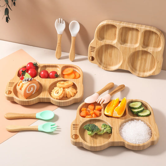 Baby Bamboo & Silicone Dinnerware Set