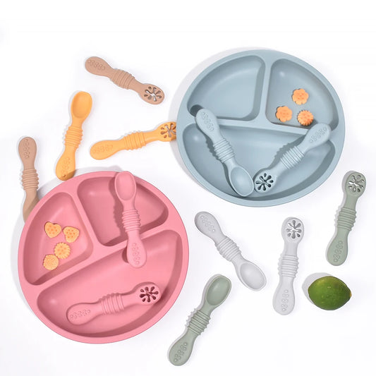 Silicone Baby Dinnerware 3 Piece Set – Suction, Safe, Non-Toxic, Easy to Clean