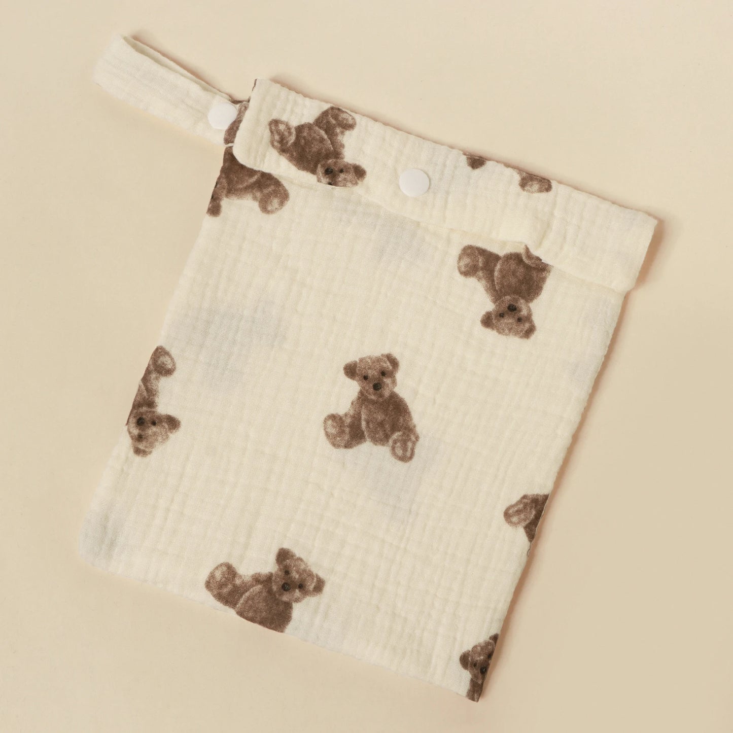 100% Cotton Foldable Single Pocket Diaper Storage Bag