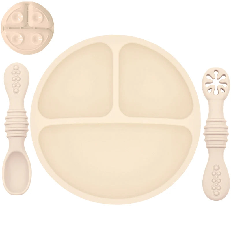 Silicone Baby Dinnerware 3 Piece Set – Suction, Safe, Non-Toxic, Easy to Clean