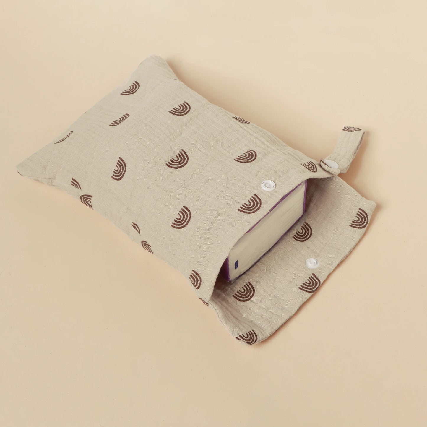 100% Cotton Foldable Single Pocket Diaper Storage Bag