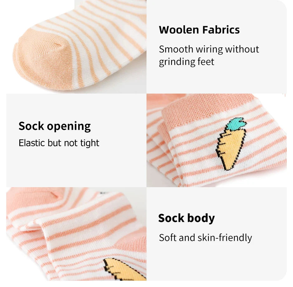 5 Pairs Ankle Toddler Socks Cotton Kids Socks – Soft & Durable