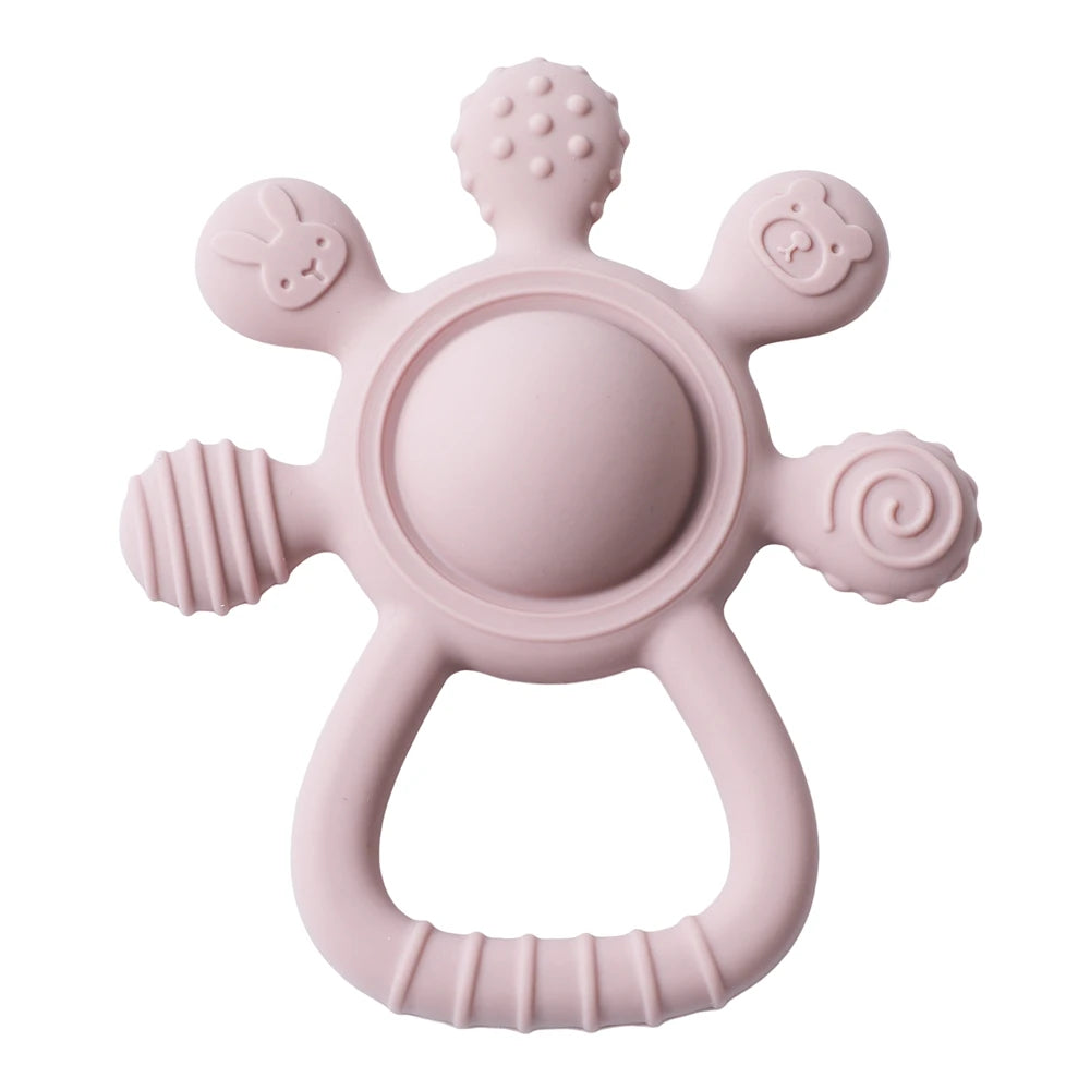 Silicone Teether Rattle & Sensory Toy