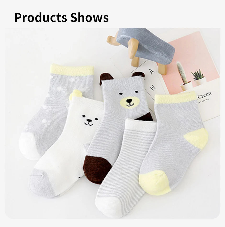 5 Pairs Ankle Toddler Socks Cotton Kids Socks – Soft & Durable