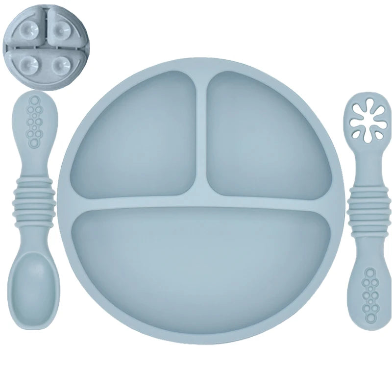 Silicone Baby Dinnerware 3 Piece Set – Suction, Safe, Non-Toxic, Easy to Clean