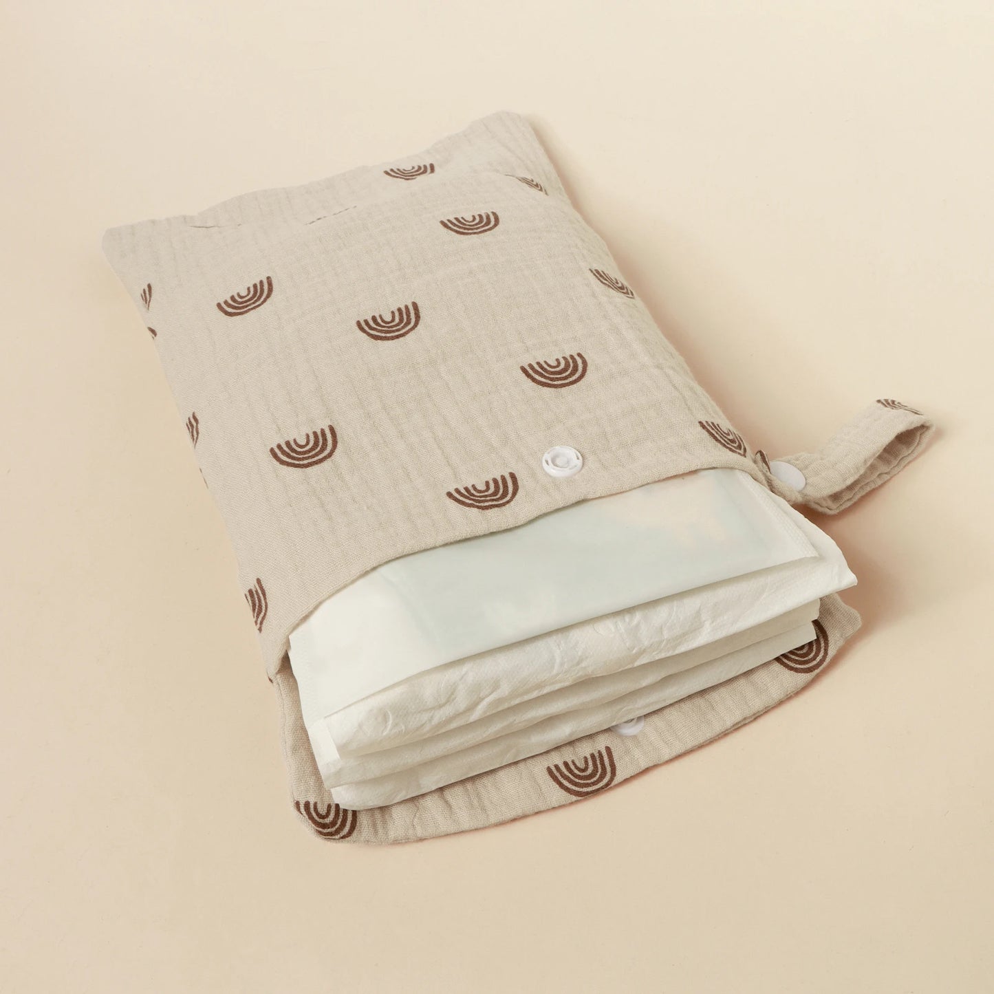100% Cotton Foldable Single Pocket Diaper Storage Bag