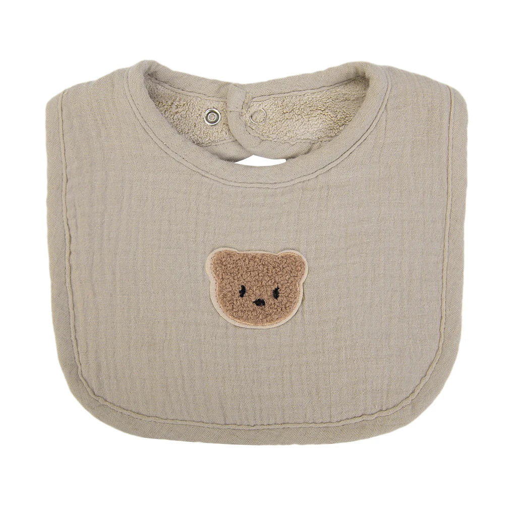 Muslin Cotton U-Absorbent Linen Baby Bib – Adorable Animal Print