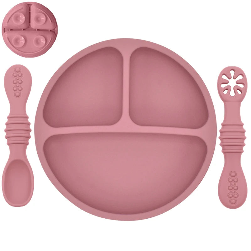 Silicone Baby Dinnerware 3 Piece Set – Suction, Safe, Non-Toxic, Easy to Clean