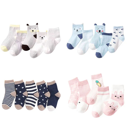 5 Pairs Ankle Toddler Socks Cotton Kids Socks – Soft & Durable