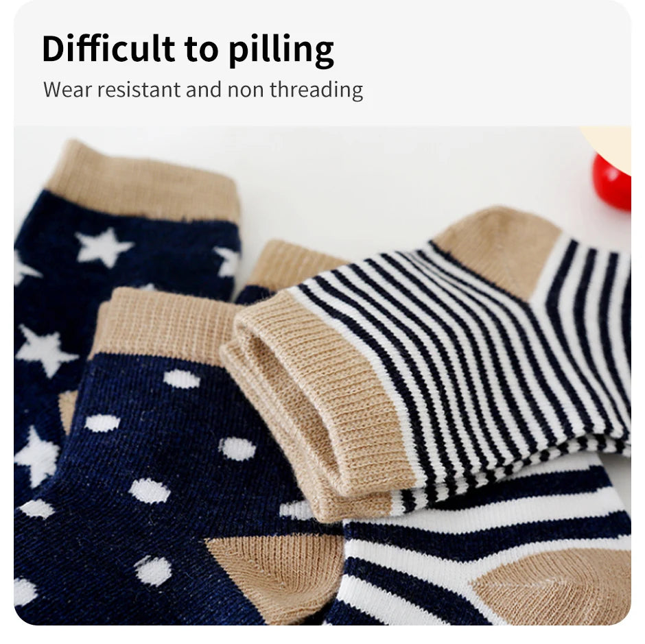 5 Pairs Ankle Toddler Socks Cotton Kids Socks – Soft & Durable