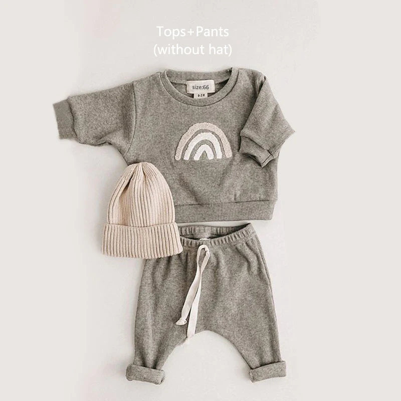 Soft Cotton Two piece Set- Long-Sleeved Sweatshirts+Pants
