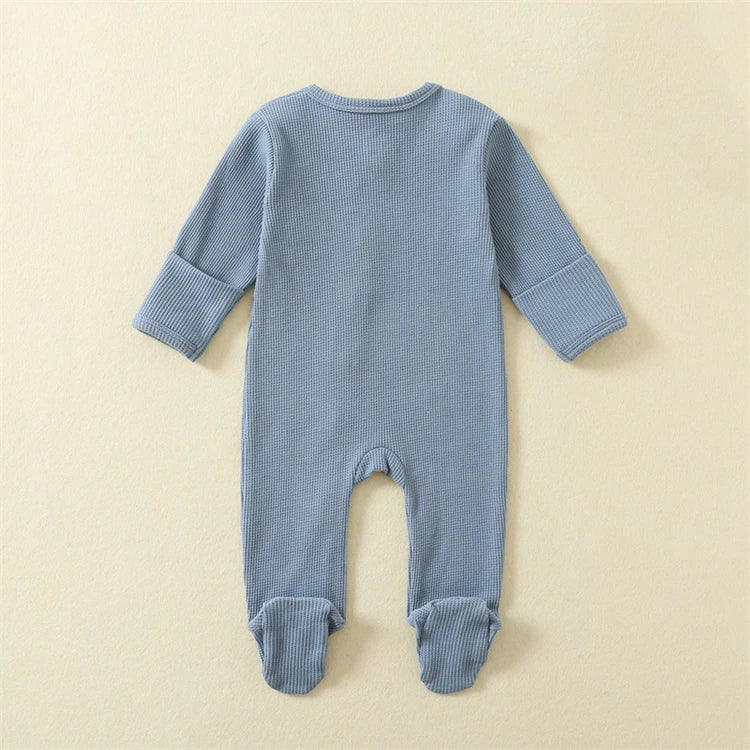 Organic Cotton Baby Rompers Long-Sleeve Pyjamas Sleep Suits Onesie