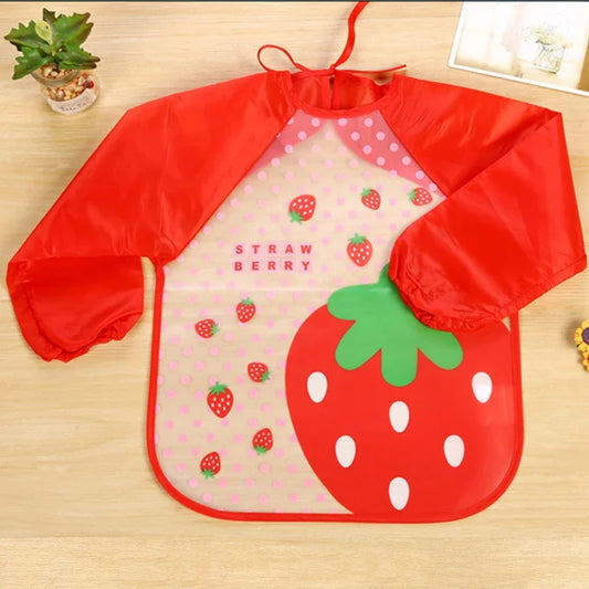 Full Sleeve Waterproof Cartoon Baby Bib – Cute, Easy-Clean, and Comfortable