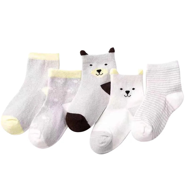 5 Pairs Ankle Toddler Socks Cotton Kids Socks – Soft & Durable