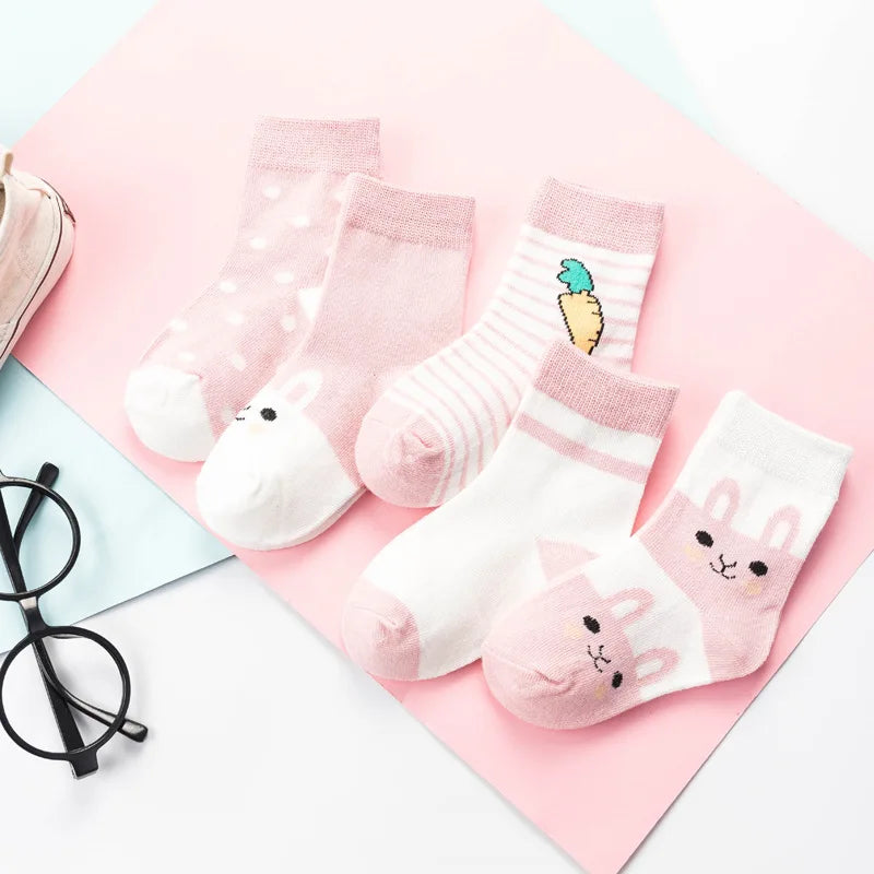 5 Pairs Ankle Toddler Socks Cotton Kids Socks – Soft & Durable