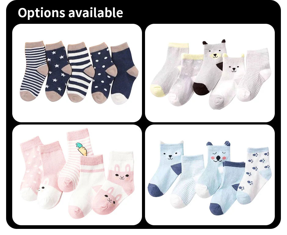 5 Pairs Ankle Toddler Socks Cotton Kids Socks – Soft & Durable