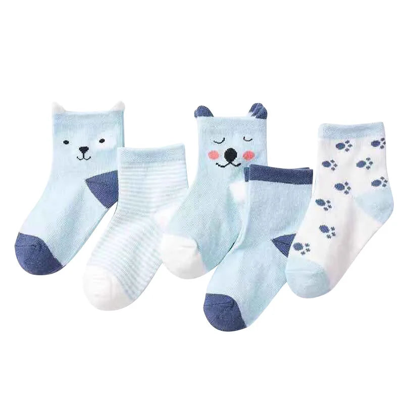 5 Pairs Ankle Toddler Socks Cotton Kids Socks – Soft & Durable