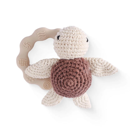 Wooden & Crochet Animal Rattle Toy