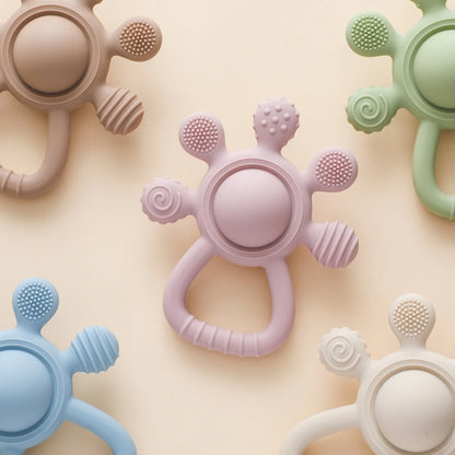 Silicone Teether Rattle & Sensory Toy