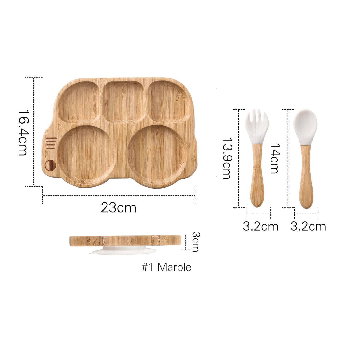 Baby Bamboo & Silicone Dinnerware Set
