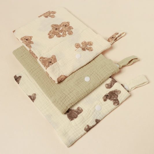 100% Cotton Foldable Single Pocket Diaper Storage Bag