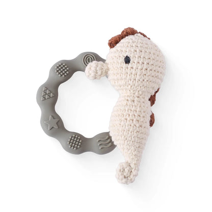 Wooden & Crochet Animal Rattle Toy