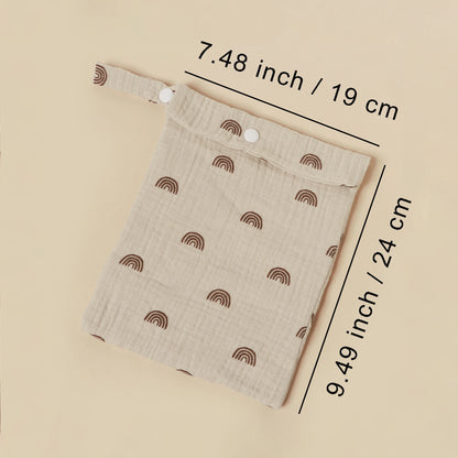 100% Cotton Foldable Single Pocket Diaper Storage Bag
