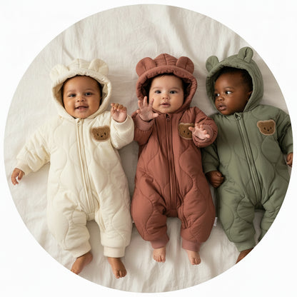 ﻿Infant Outwear Winter Fur Lining Rompers Jumpsuit