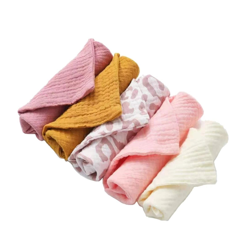 Cotton Square Burp Cloth 5-Piece Set