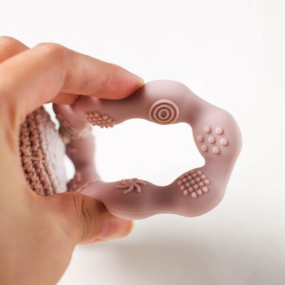 Wooden & Crochet Animal Rattle Toy