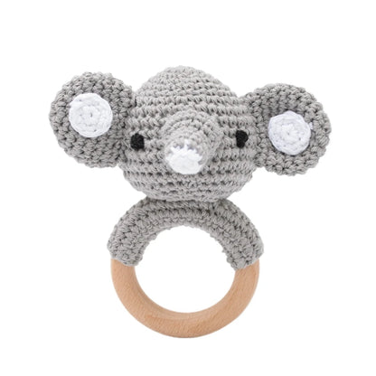 Wooden & Crochet Animal Rattle Toy