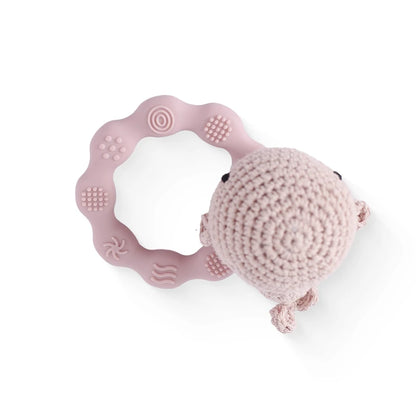 Wooden & Crochet Animal Rattle Toy