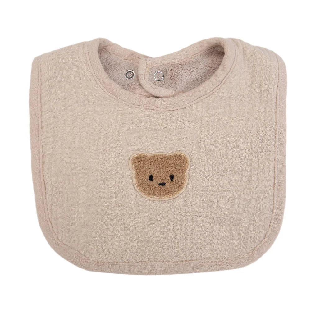 Muslin Cotton U-Absorbent Linen Baby Bib – Adorable Animal Print