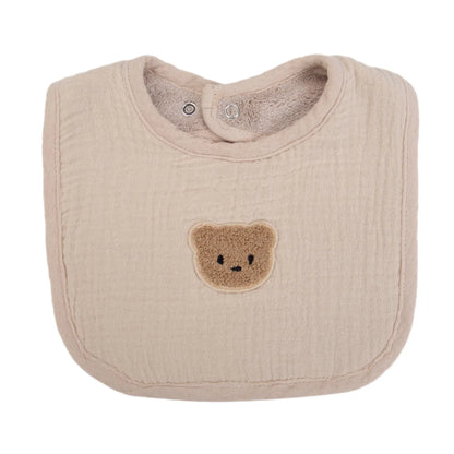 Muslin Cotton U-Absorbent Linen Baby Bib – Adorable Animal Print