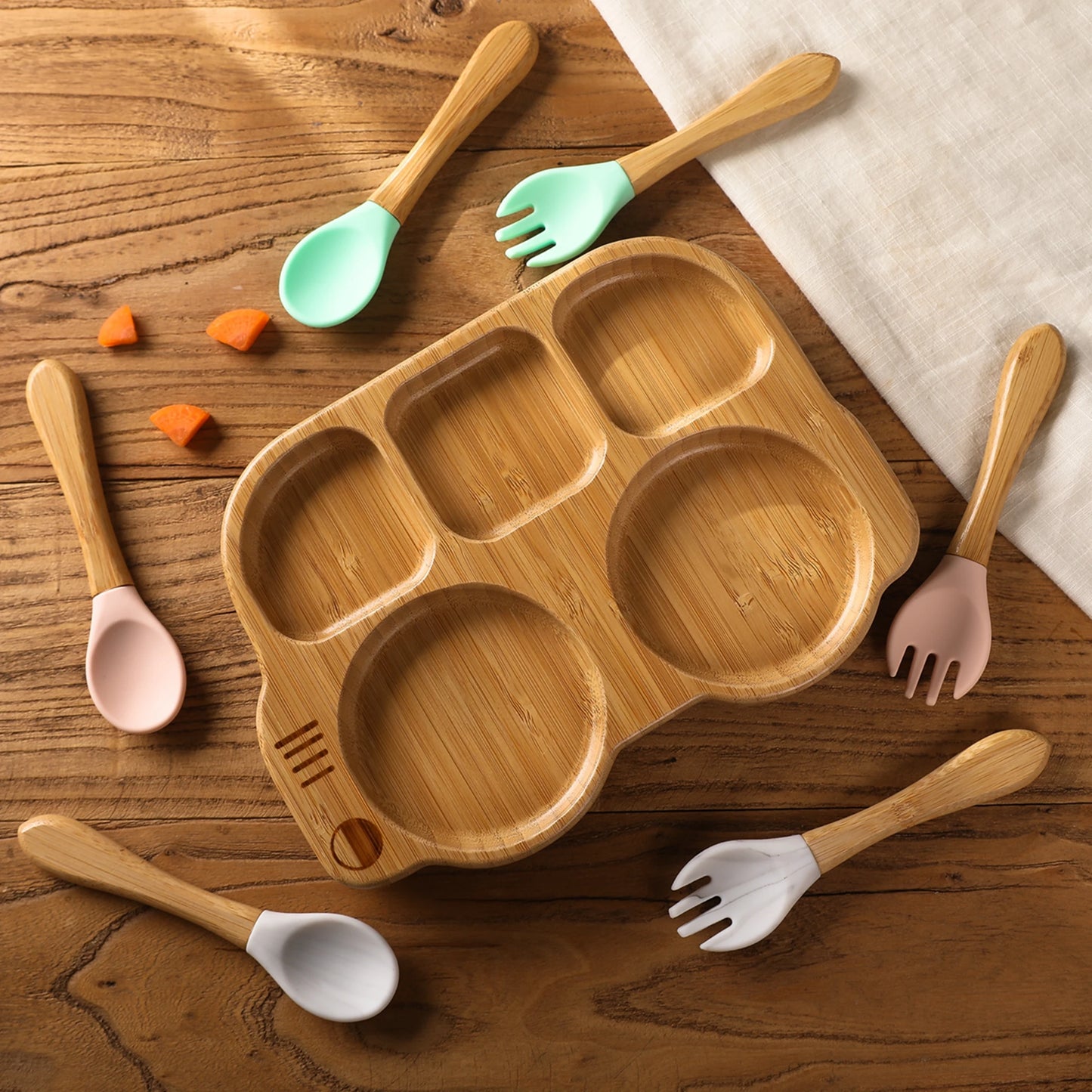 Baby Bamboo & Silicone Dinnerware Set