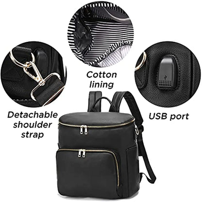 Leather Diaper Bag Backpack – With Accessories