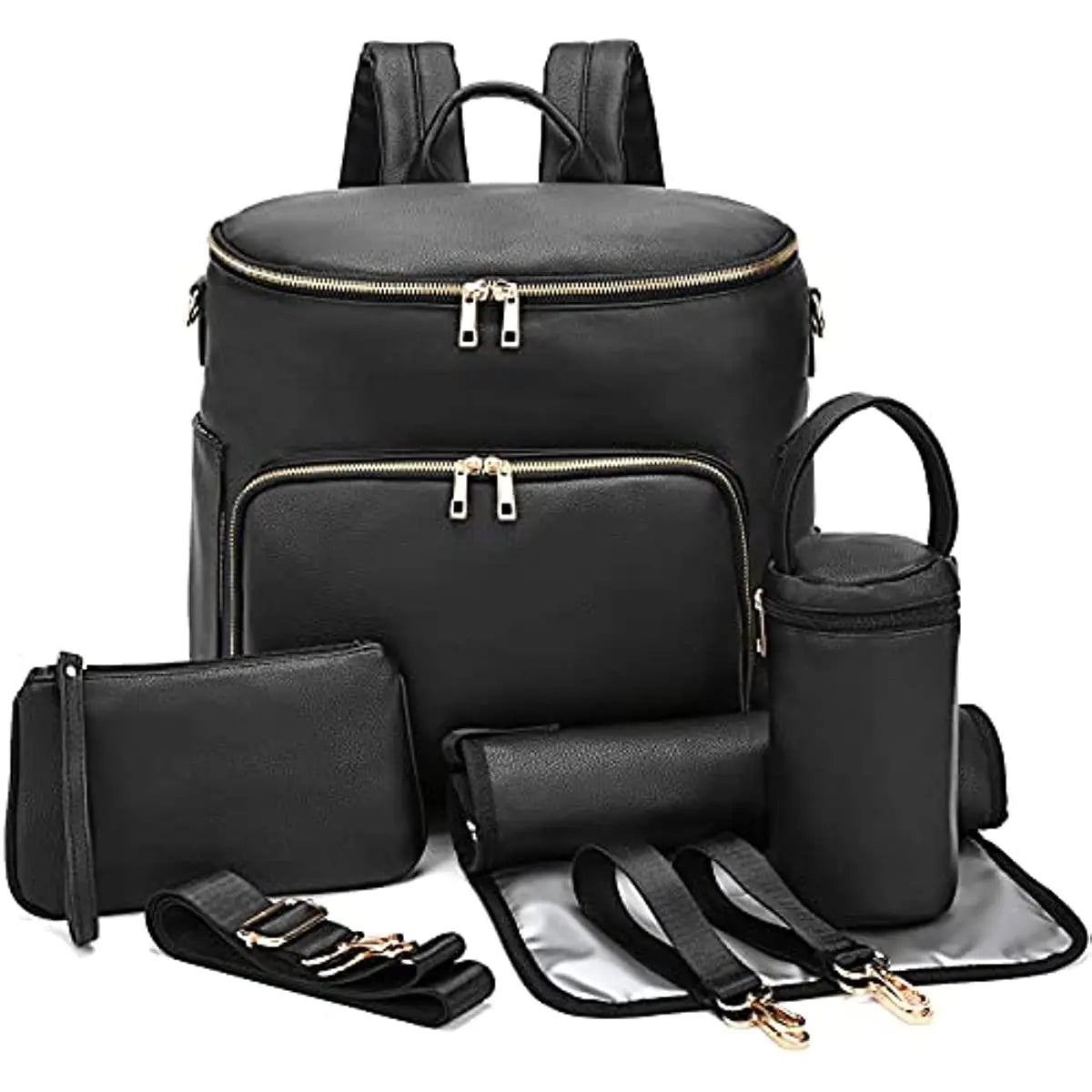 Leather Diaper Bag Backpack – With Accessories