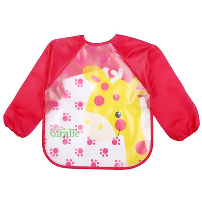 Full Sleeve Waterproof Cartoon Baby Bib – Cute, Easy-Clean, and Comfortable