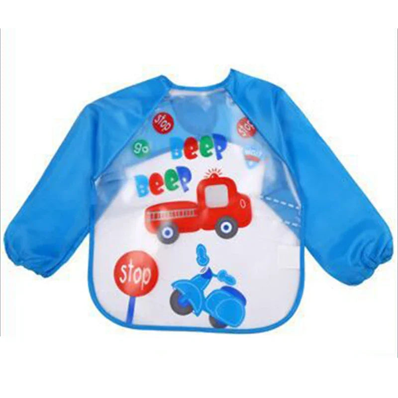 Full Sleeve Waterproof Cartoon Baby Bib – Cute, Easy-Clean, and Comfortable