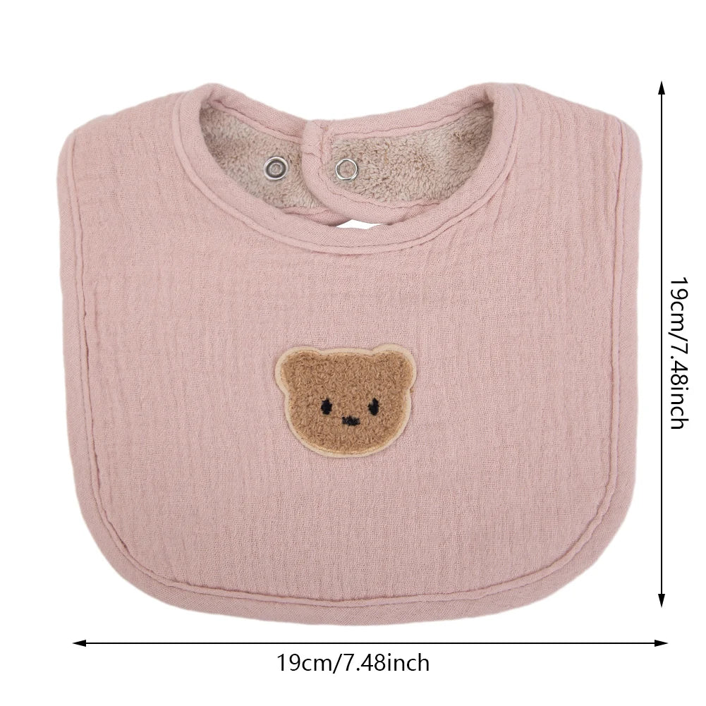 Muslin Cotton U-Absorbent Linen Baby Bib – Adorable Animal Print